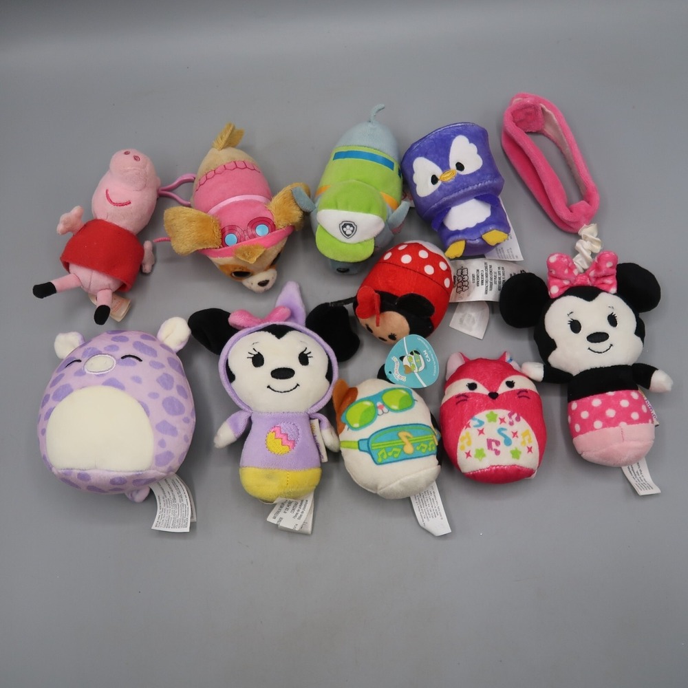 Mini Plush lot Itty‎ Bittys Minnie Paw Patrol Squishmallow Mallo Peppa Pig Toys